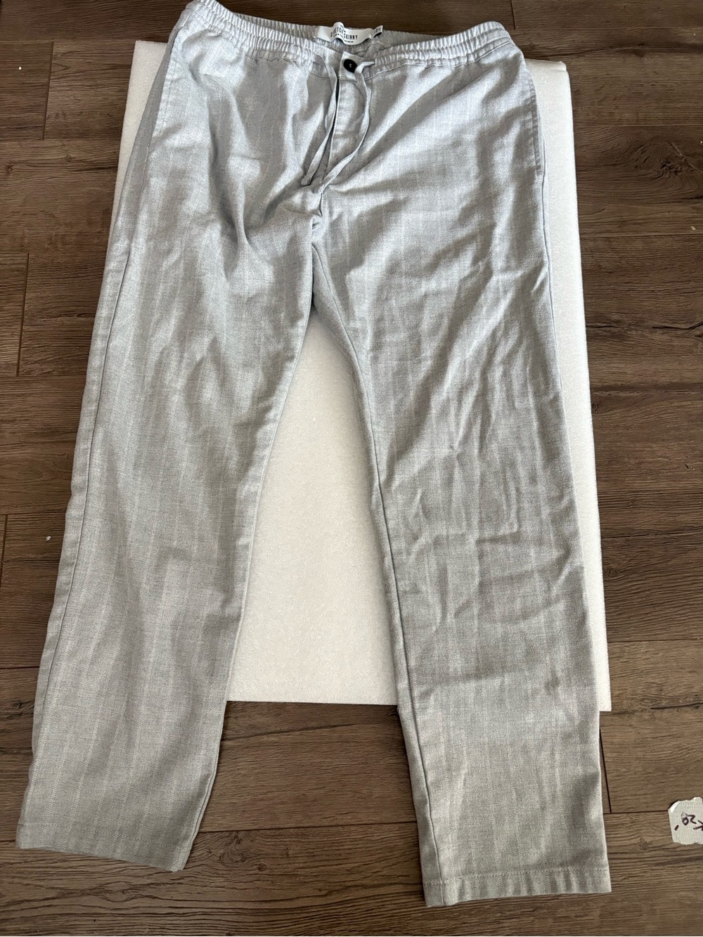 Topman Light Gray Drawstring Chinos